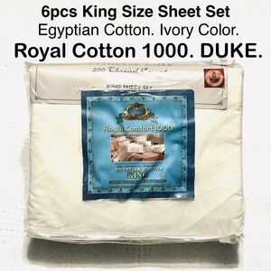 Royal Comfort Egyptian Cotton King Size Sheet Set Ivory Princess Lace Bedroom